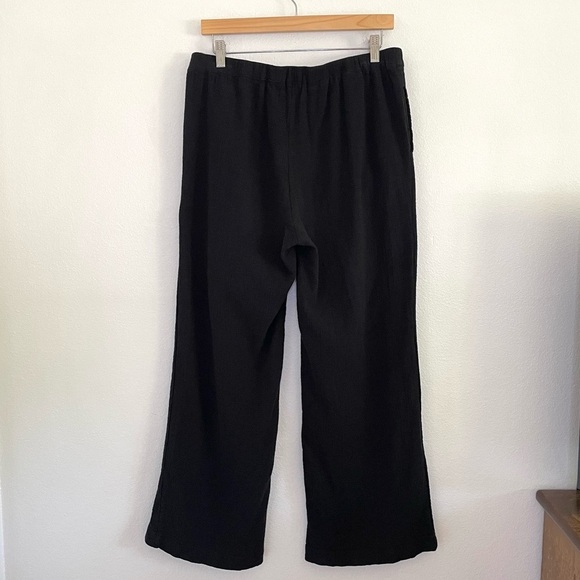 Hatch Shawna Maternity Pant Relaxed Flare Leg Gauze Cotton Pull On Black 3 Large - Picture 5 of 13